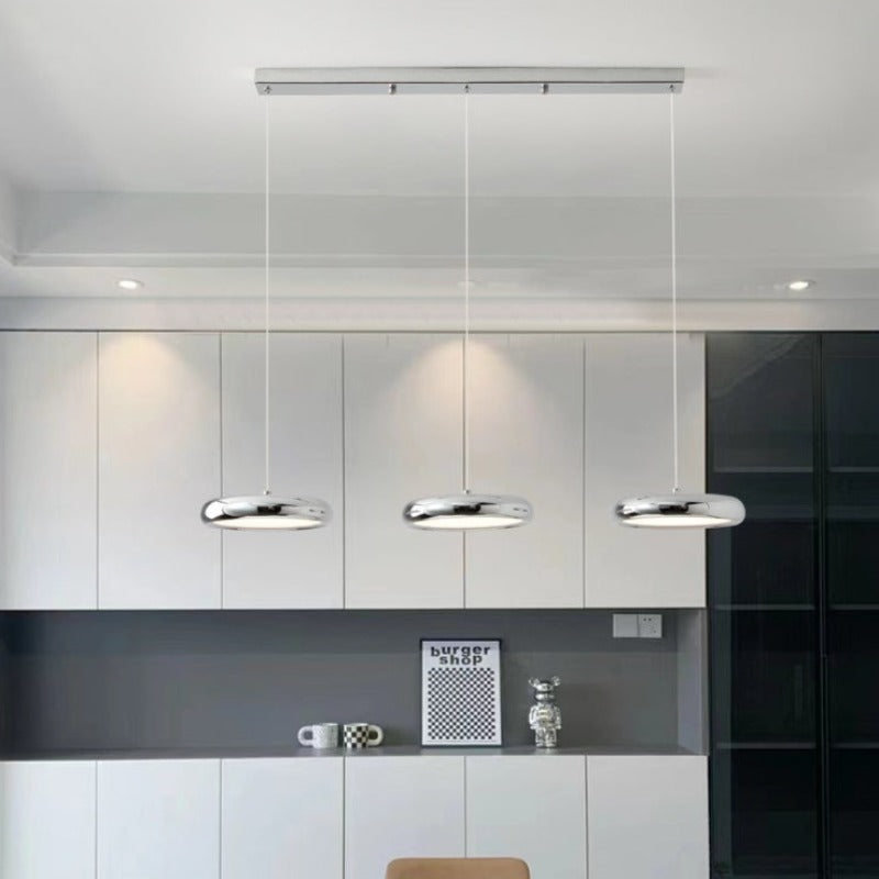 Aria Modern Minimalist Pendant Light Red Black Silver Metal Bedroom