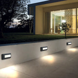 Ray Modern Metal Rectangular Outdoor Deck/Step Light, Black