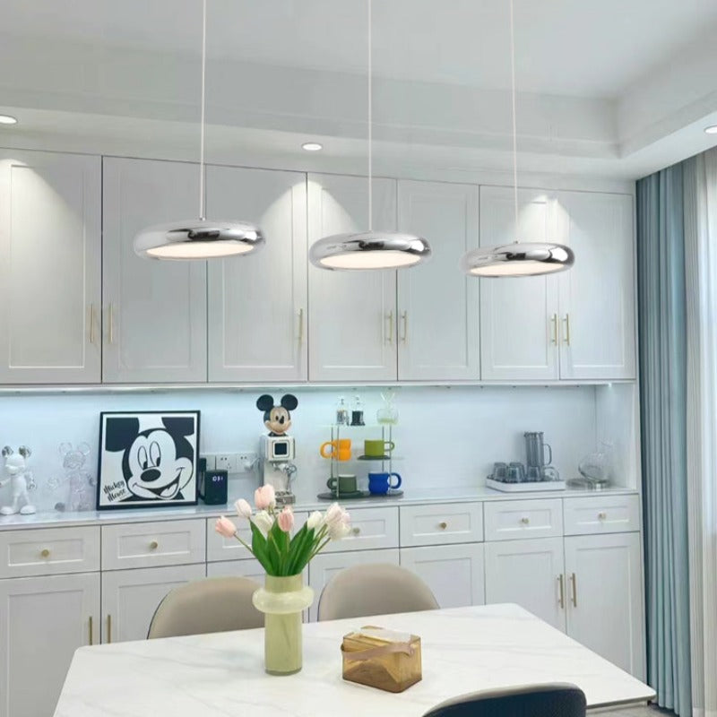 Aria Modern Minimalist Pendant Light Red Black Silver Metal Bedroom