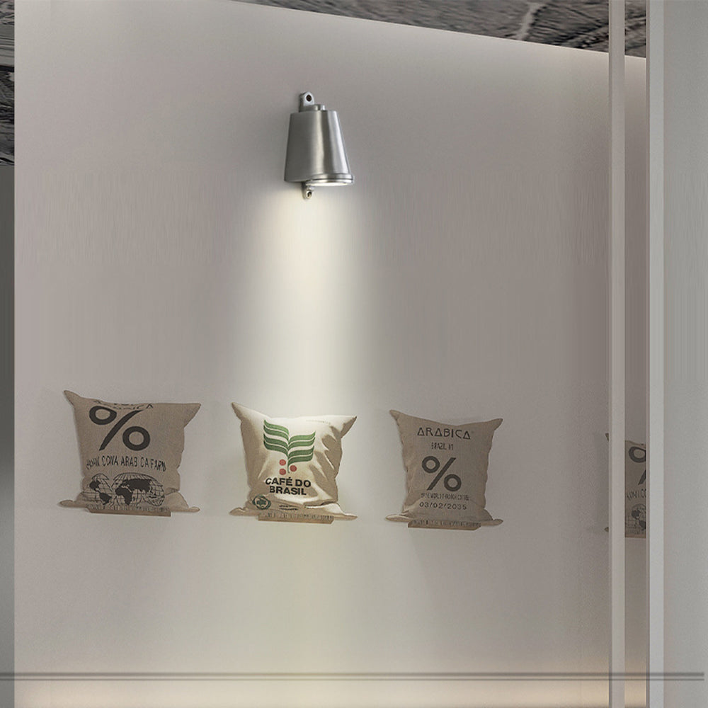 Ray Industrial Metal Bell Shaped Indoor Wall Lamp, Black/Grey/Coppery/Aluminum