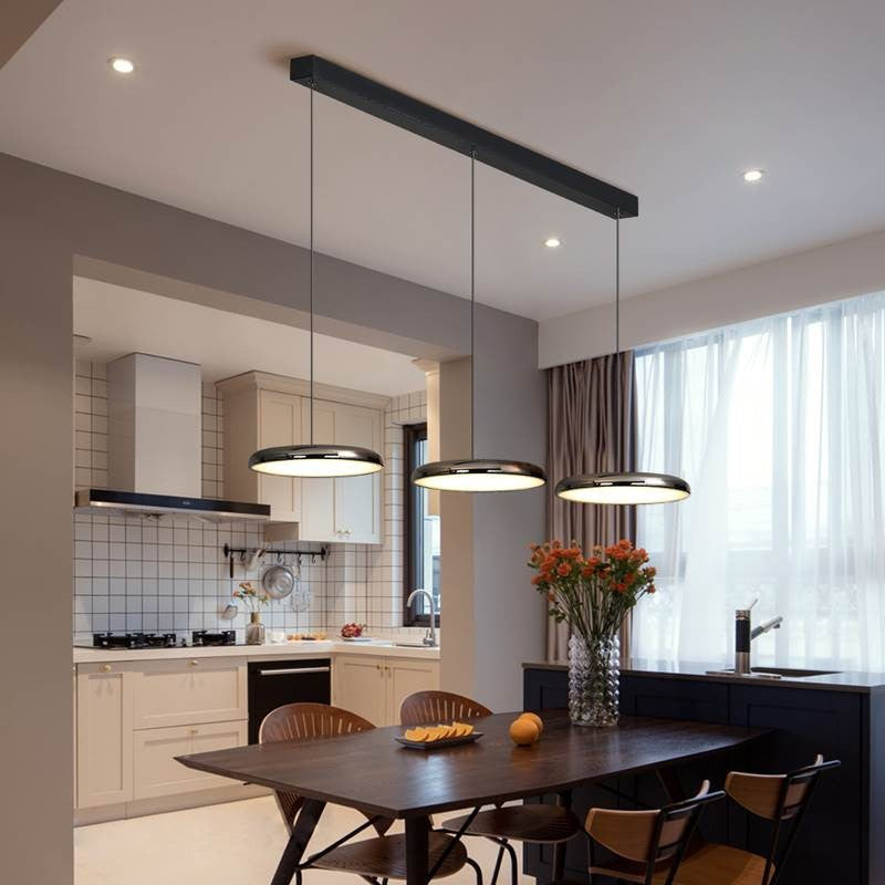 Aria Modern Minimalist Pendant Light Red Black Silver Metal Bedroom