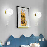 Aria Modern Moon LED Indoor Wall Lamp White Resin Kid's Room
