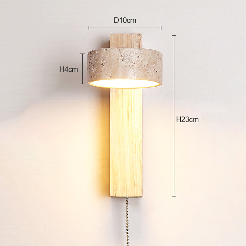 Ritta  Wall Light Travertine Wood