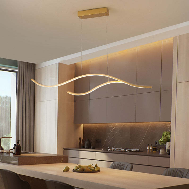 Arisha Modern Wave Pendant Light, 2 Colour