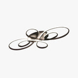 Brisa Modern LED Multi Rings Flush Mount Ceiling Light, Brown/White