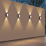 Marve Nordic Up Down Outdoor Wall Lamp, White/Black