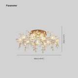 Arisha Art Deco Elegant Golden Crystal Flower Flush Mount Ceiling Light