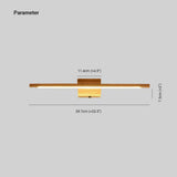 Muto Nature Wood Linear Mirror Front Vanity Wall Lamp