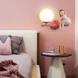 Aria Modern Metal/Glass Wall lamp, White & Pink