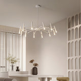 Arisha Modern Blown Linear Metal Multi-heads Chandelier