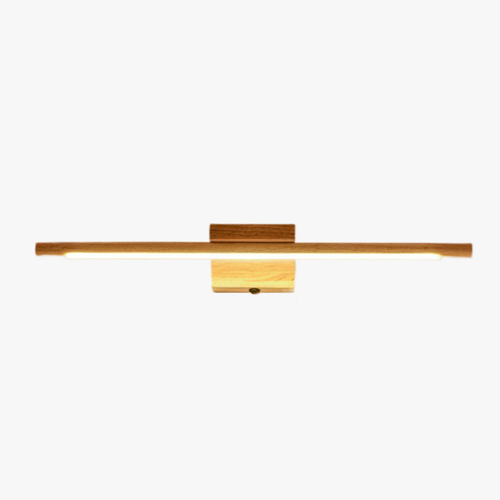Muto Nature Wood Linear Mirror Front Vanity Wall Lamp