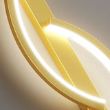 Lumor Modern Linear Wave Bedroom Wall Lamp, Black/Gold