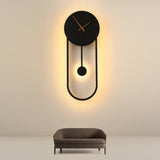Arisha Nordic Clock Wall Lamp, Gold & Black