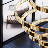 Kristy Modern Ring Metal/Arcylic LED Pendant Light, Black/Gold