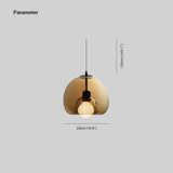 June Globe Glass Pendant Light, Amber/Smoky Grey