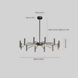 Arisha Modern Blown Linear Metal Multi-heads Chandelier