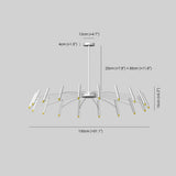 Arisha Modern Blown Linear Metal Multi-heads Chandelier