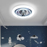 Aria Cosmic Astronaut & Galaxy Motif Flush Mount Ceiling Light