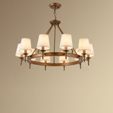 Silva vintage Ring Metal/Fabric Chandelier, Black/Copper