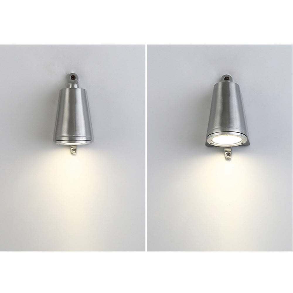 Ray Industrial Metal Bell Shaped Indoor Wall Lamp, Black/Grey/Coppery/Aluminum