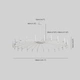 Arisha Modern Blown Linear Metal Multi-heads Chandelier