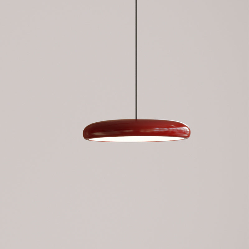Aria Modern Minimalist Pendant Light Red Black Silver Metal Bedroom
