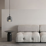 June Minimalist Pendant Light Glass Smoke Gray