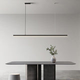 Arisha Minimalist Linear Metal Pendant Light, White/Black