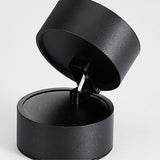 Arisha Flush Mount Ceiling Light Cylindrical Modern, Metal, Black/White, Hallway