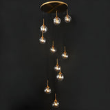 Valentina Modern Spiral Ball Glass Staircase Chandelier