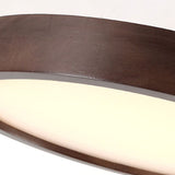 Muto Modern Geometric Walnut LED Flush Mount Ceiling Light
