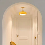 Valentina Flush Mount Ceiling Light Cup Minimalist Wood/Glass White/Orange