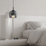 June Minimalist Pendant Light Glass Smoke Gray
