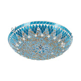 Tiffany Modern Mediterranean Glass Flush Mount Ceiling Light Blue/Yellow/White