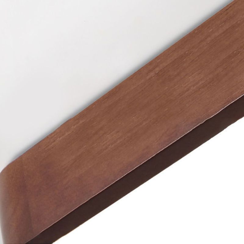 Muto Modern Geometric Walnut LED Flush Mount Ceiling Light