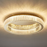 Kristy Modern Art Deco Circular Crystal Flush Mount Ceiling Light Gold