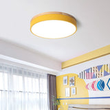 Aria Nordic LED Round Flush Mount Ceiling Light Wood Color