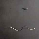 Zelin Pendant Light Wave Minimalist Designer, Metal, Brass/Black
