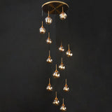 Valentina Modern Spiral Ball Glass Staircase Chandelier
