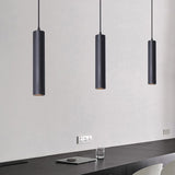 Yore Modern Cylinder Shape Linear Pendant Light Black Metal