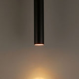 Yore Modern Cylinder Shape Linear Pendant Light Black Metal