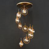 Valentina Modern Spiral Ball Glass Staircase Chandelier