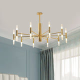 Kristy Modern Cylindrical Metal Chandelier, Gold