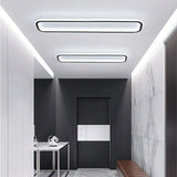 Arisha Minimalist Flush Mount Black Frame Rectangular Ceiling Light