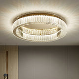 Kristy Modern Art Deco Circular Crystal Flush Mount Ceiling Light Gold