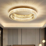 Kristy Modern Art Deco Circular Crystal Flush Mount Ceiling Light Gold