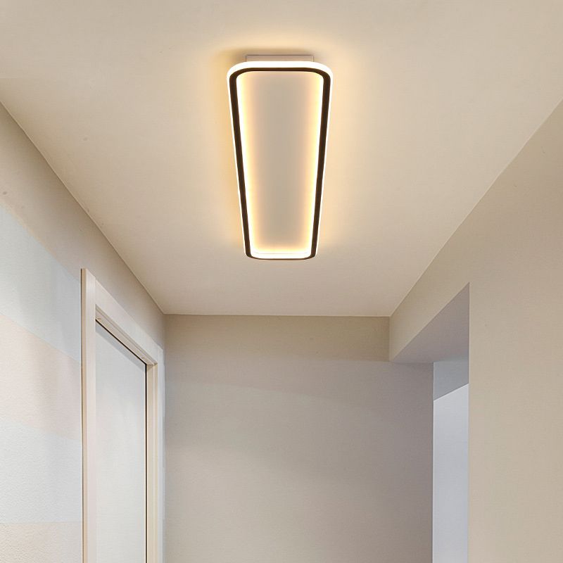 Arisha Minimalist Flush Mount Black Frame Rectangular Ceiling Light