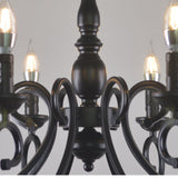 Silva Creative Retro Candle Chandelier Black Metal Bedroom