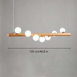 Valentina Glass Bubble Pendant Light Wood/Walnut