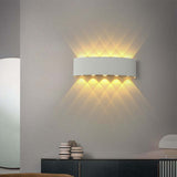 Tronix Modern Rectangular Metal Outdoor Wall Lamp, Black/White, Water-wave